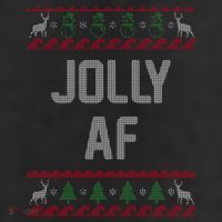 Funny Jolly AF Ugly Christmas Sweater Style 7 Panel Mesh Trucker Snapback Hat