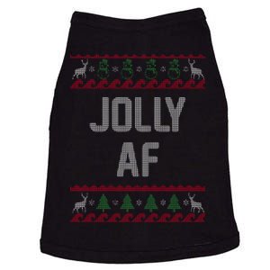 Funny Jolly AF Ugly Christmas Sweater Style Doggie Tank