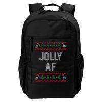 Funny Jolly AF Ugly Christmas Sweater Style Backpack