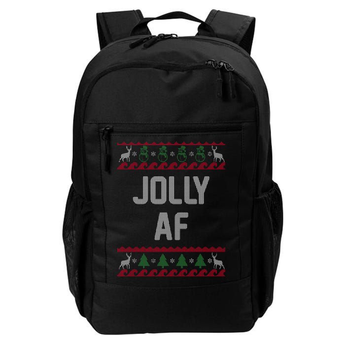 Funny Jolly AF Ugly Christmas Sweater Style Backpack