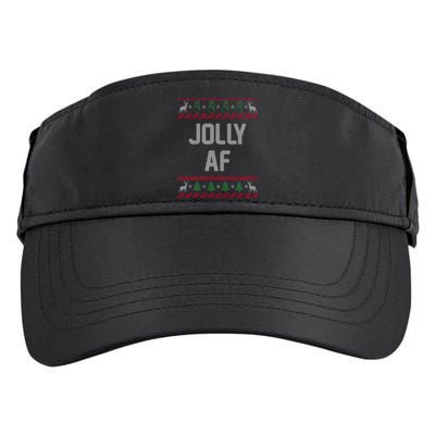 Funny Jolly AF Ugly Christmas Sweater Style Adult Drive Performance Visor