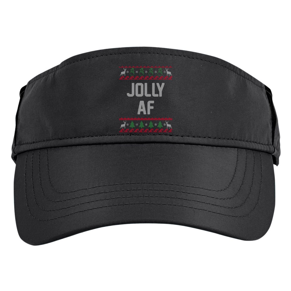 Funny Jolly AF Ugly Christmas Sweater Style Adult Drive Performance Visor