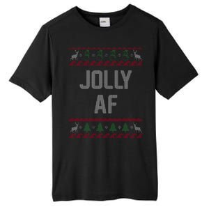 Funny Jolly AF Ugly Christmas Sweater Style Tall Fusion ChromaSoft Performance T-Shirt