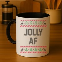 Funny Jolly AF Ugly Christmas Sweater Style Mug