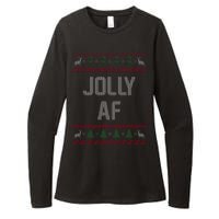 Funny Jolly AF Ugly Christmas Sweater Style Womens CVC Long Sleeve Shirt