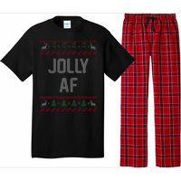 Funny Jolly AF Ugly Christmas Sweater Style Pajama Set