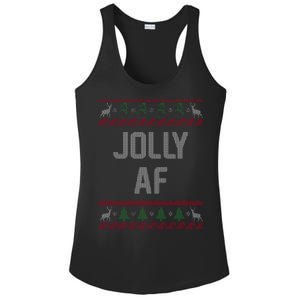 Funny Jolly AF Ugly Christmas Sweater Style Ladies PosiCharge Competitor Racerback Tank