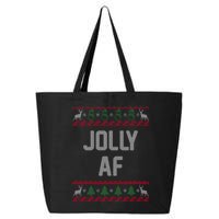 Funny Jolly AF Ugly Christmas Sweater Style 25L Jumbo Tote