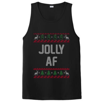 Funny Jolly AF Ugly Christmas Sweater Style PosiCharge Competitor Tank
