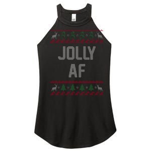 Funny Jolly AF Ugly Christmas Sweater Style Women's Perfect Tri Rocker Tank