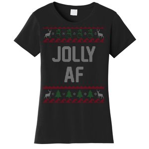 Funny Jolly AF Ugly Christmas Sweater Style Women's T-Shirt