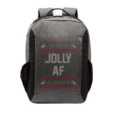 Funny Jolly AF Ugly Christmas Sweater Style Vector Backpack