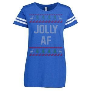 Funny Jolly AF Ugly Christmas Sweater Style Enza Ladies Jersey Football T-Shirt