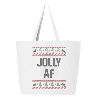 Funny Jolly AF Ugly Christmas Sweater Style 25L Jumbo Tote