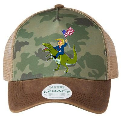 Funny July 4th Donald Trump T-Rex Legacy Tie Dye Trucker Hat