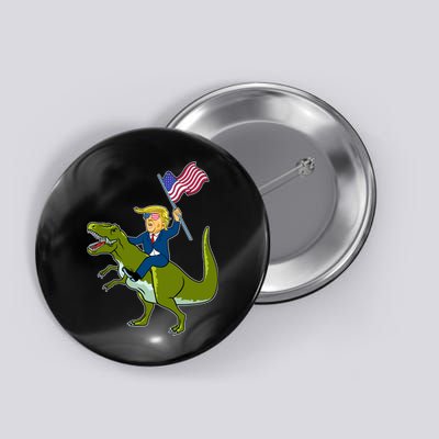 Funny July 4th Donald Trump T-Rex Button