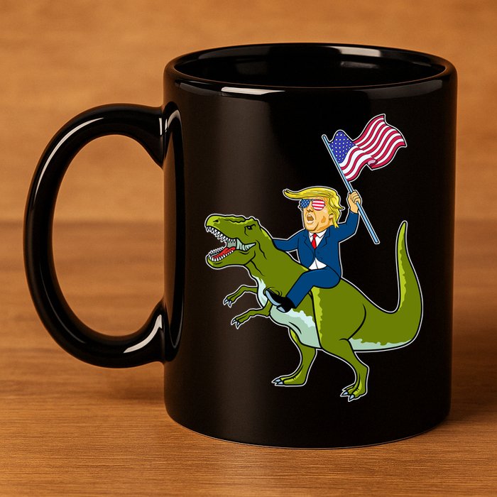 Funny July 4th Donald Trump T-Rex 11oz C Handle Ceramic Mug