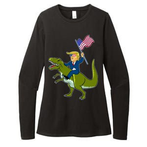 Funny July 4th Donald Trump T-Rex Womens CVC Long Sleeve Shirt