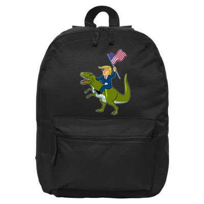 Funny July 4th Donald Trump T-Rex 16 in Basic Backpack