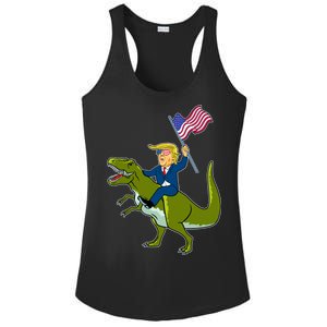 Funny July 4th Donald Trump T-Rex Ladies PosiCharge Competitor Racerback Tank