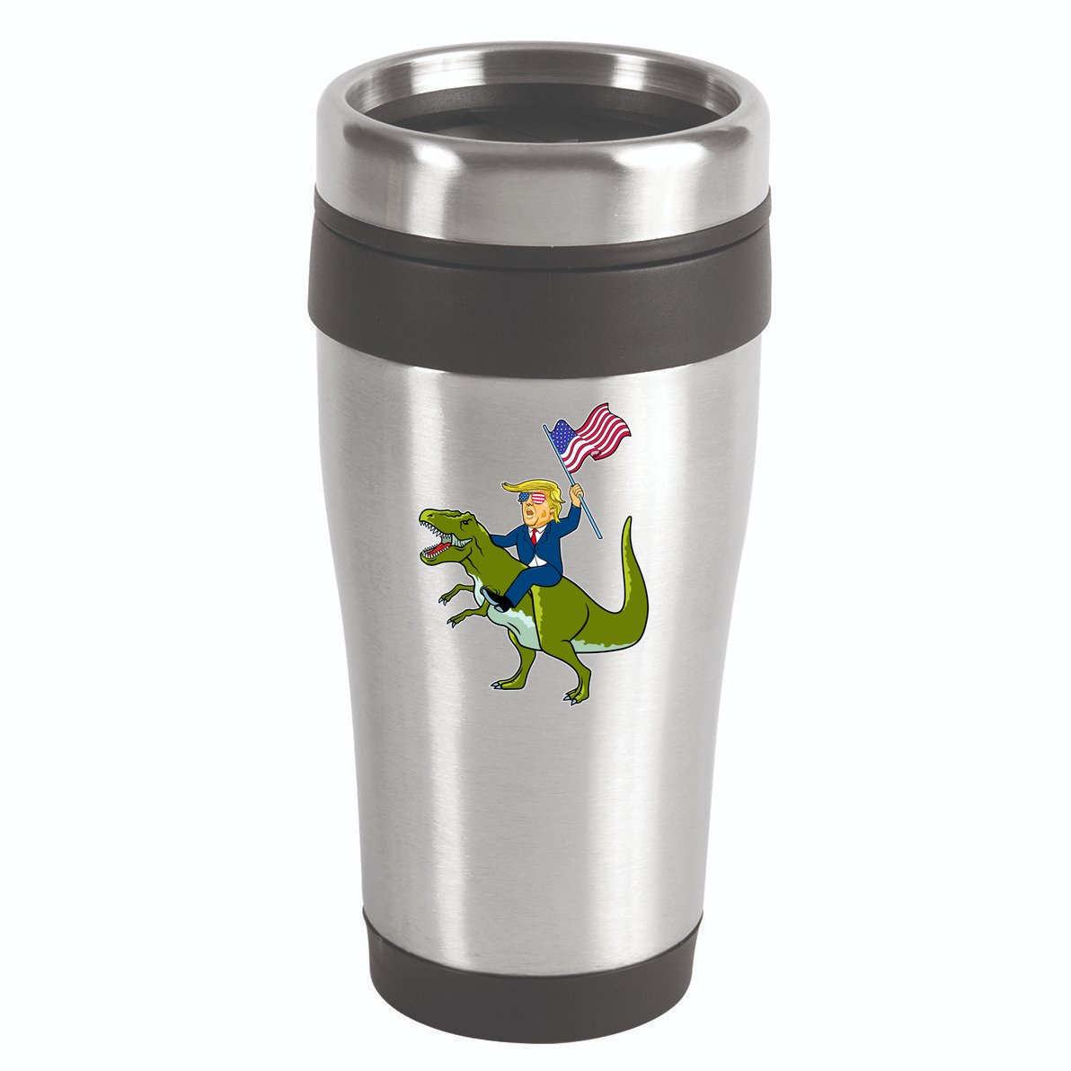 Funny July 4th Donald Trump T-Rex 16oz Travel Tumbler