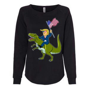 Funny July 4th Donald Trump T-Rex Womens California Wash Sweatshirt