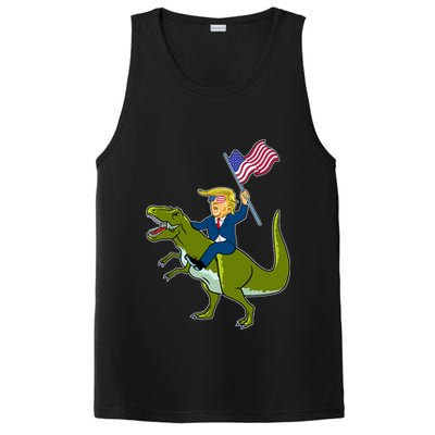 Funny July 4th Donald Trump T-Rex PosiCharge Competitor Tank
