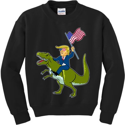 Funny July 4th Donald Trump T-Rex Kids Sweatshirt