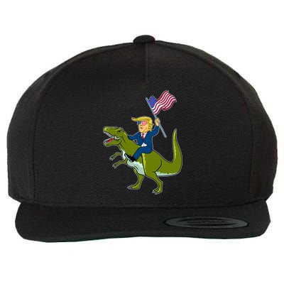 Funny July 4th Donald Trump T-Rex Wool Snapback Cap