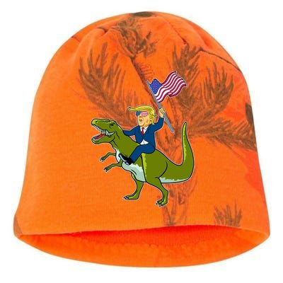 Funny July 4th Donald Trump T-Rex Kati - Camo Knit Beanie