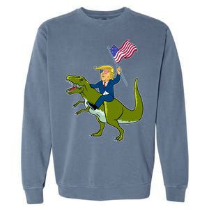 Funny July 4th Donald Trump T-Rex Garment-Dyed Sweatshirt