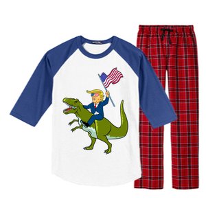 Funny July 4th Donald Trump T-Rex Raglan Sleeve Pajama Set