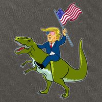 Funny July 4th Donald Trump T-Rex Cotton Canvas Backpack