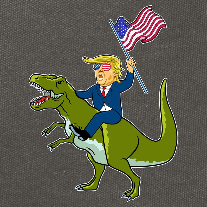 Funny July 4th Donald Trump T-Rex Cotton Canvas Backpack