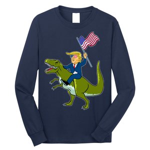 Funny July 4th Donald Trump T-Rex Long Sleeve Shirt