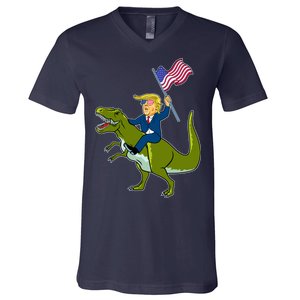 Funny July 4th Donald Trump T-Rex V-Neck T-Shirt