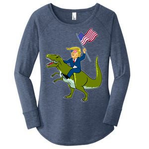 Funny July 4th Donald Trump T-Rex Women's Perfect Tri Tunic Long Sleeve Shirt