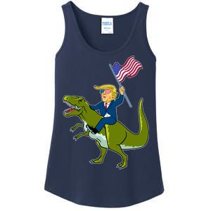 Funny July 4th Donald Trump T-Rex Ladies Essential Tank