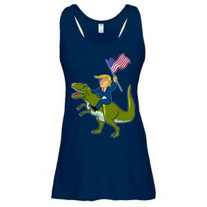 Funny July 4th Donald Trump T-Rex Ladies Essential Flowy Tank