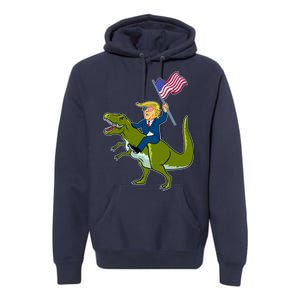 Funny July 4th Donald Trump T-Rex Premium Hoodie