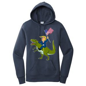 Funny July 4th Donald Trump T-Rex Women's Pullover Hoodie