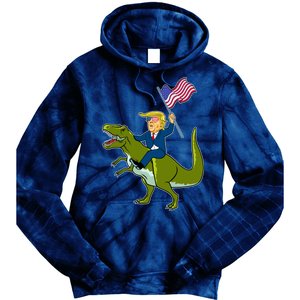 Funny July 4th Donald Trump T-Rex Tie Dye Hoodie