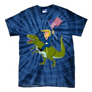 Funny July 4th Donald Trump T-Rex Tie-Dye T-Shirt