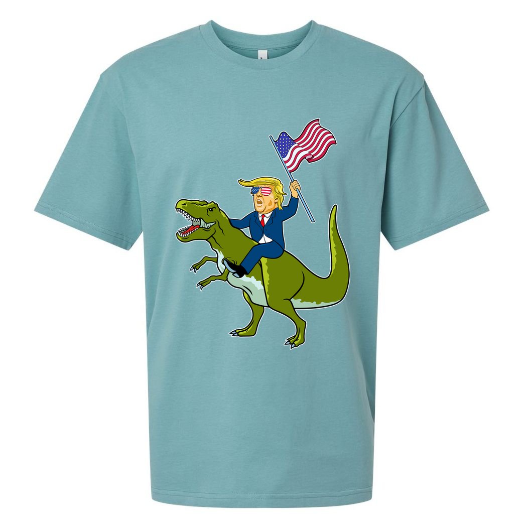 Funny July 4th Donald Trump T-Rex Sueded Cloud Jersey T-Shirt