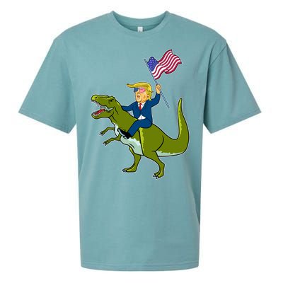 Funny July 4th Donald Trump T-Rex Sueded Cloud Jersey T-Shirt