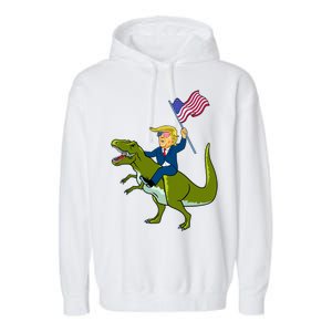 Funny July 4th Donald Trump T-Rex Garment-Dyed Fleece Hoodie