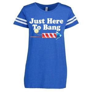 Funny July 4th Just Here To Bang Enza Ladies Jersey Football T-Shirt