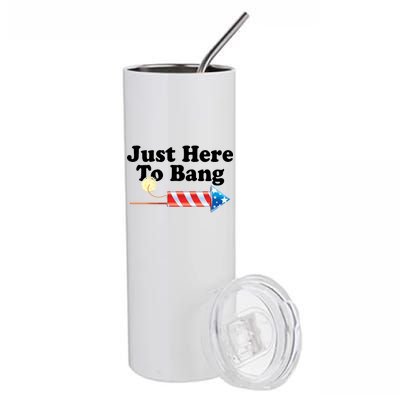 Funny July 4th Just Here To Bang Stainless Steel Tumbler