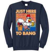 Funny Just Here To Bang Fireworks Beer Chicken Sweatshirt