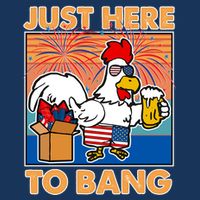 Funny Just Here To Bang Fireworks Beer Chicken 7-Panel Snapback Hat